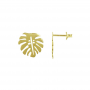 Pendientes de plata de ley con forma de hoja Monstera (oro)
